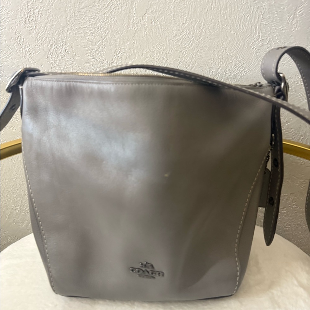 Coach Gray Crossbody Bag with Adjustable Strap